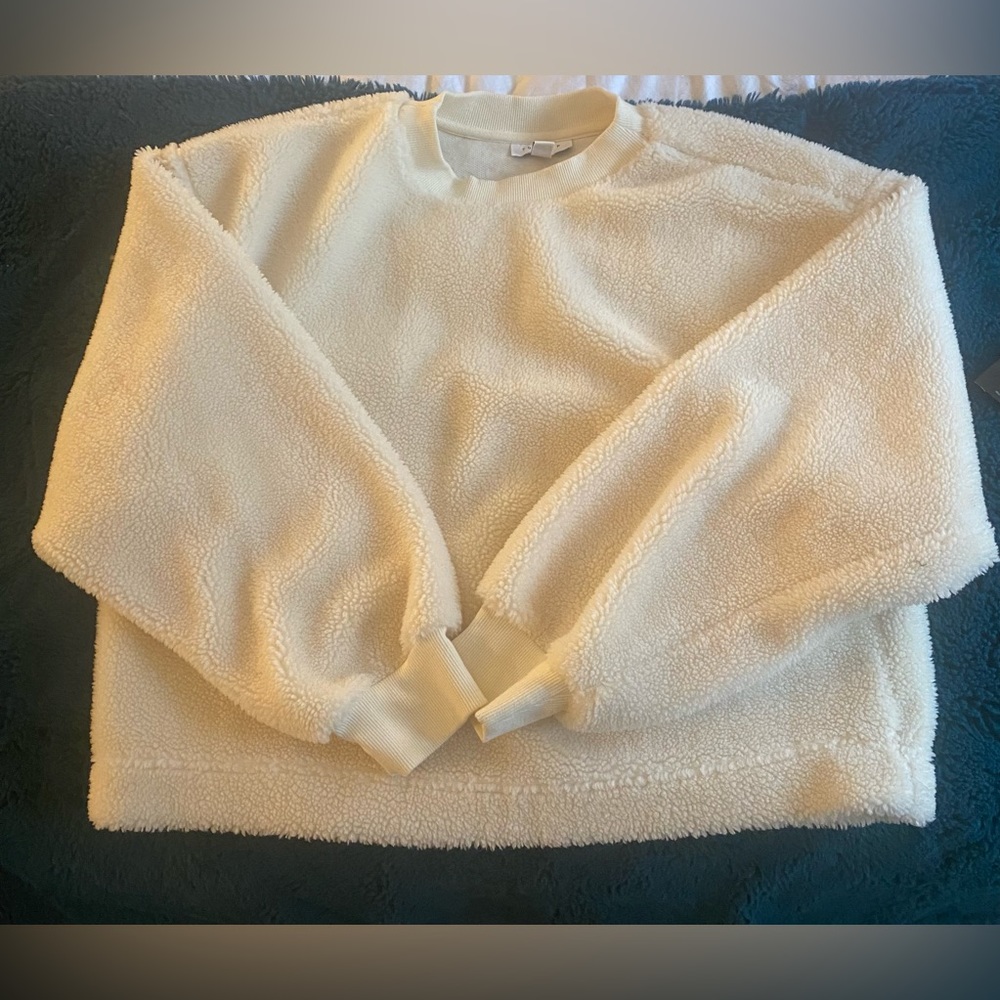 Sherpa/teddy crew neck sweater